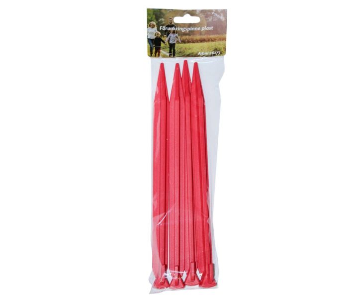 Tältpinne Röd 30cm 4-p