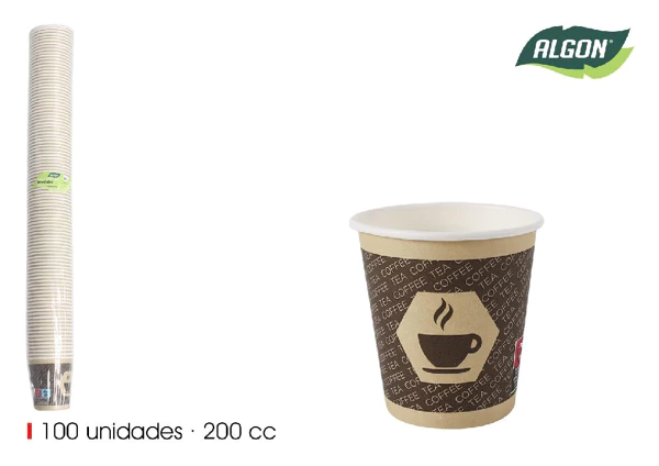 Kaffebägare utan lock 200ml 100-p (Jumbopak)