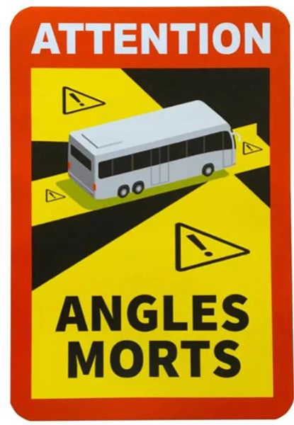 Dekal Döda Vinkeln/Angles Morts 17x25xm Buss