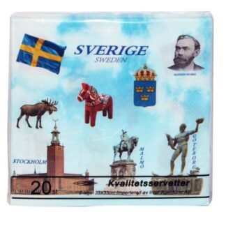 Servett 33x33cm 20-p Sverige/Sweden